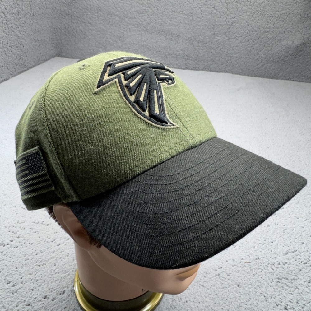 Atlanta Falcons Hat Cap 7 3/4 Green Black Salute To Service Fitted NFL USA Flag